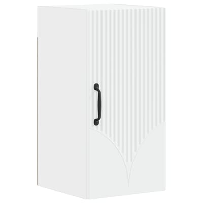 vidaXL - Badkamer - wandkast - HOORN - Wit - 30 - x - 31 - x - 59 - cm - Bewerkt - hout