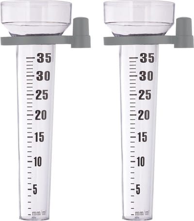 Regenmeter Set van 2 - Pluviometer met Houder tot 35 mm/m² - Tuin en Balkon