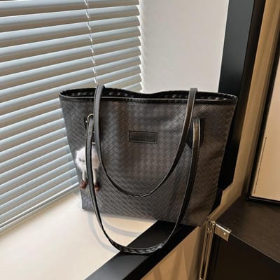Modieuze Hoge Kwaliteit Kleine Ruit Grote Capaciteit Tote Tas voor Dames Nieuwe Dames Pendeltas Schoudertas Onderarmtas separate bag gray