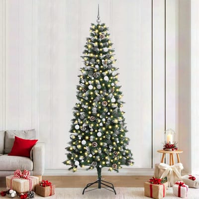 vidaXL Kunstkerstboom Groen 240 cm PVC en Plastic en Staal