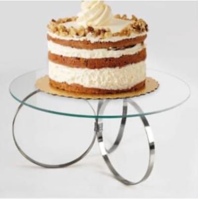 Homestar Olympia - Taart/Cake stand zilver - Taartplateau met ring onderstel -