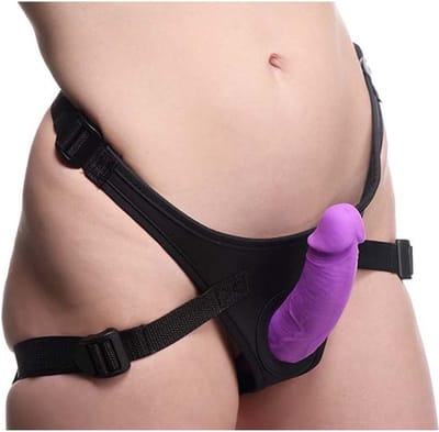XR Brands - Double Charmer - Silicone Double Dildo with Harness