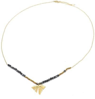 Ketting met Steentjes - RVS - Verstelbaar 72-77 cm - Goudkleurig