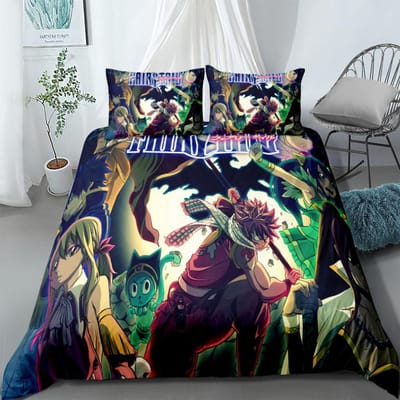 Anime Fairy Tails Kinder Beddengoed Set King Queen Double Full Twin Eenpersoons Maat egel Bedlinnen Set 200x200cm