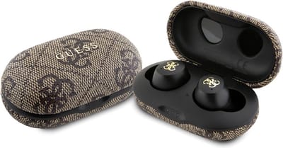 GUESS 4G Metal Bluetooth headphones with ENC docking station - brown