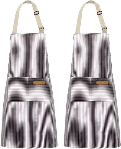 Duoschorten - Kookschorten - Gestreepte schorten - Met zakken - Unisex - Stijl C