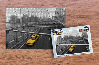 Puzzel Zwart-wit foto van een weg in het Noord-Amerikaanse New York - Legpuzzel - Puzzel 1000 stukjes volwassenen