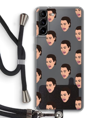 Case Company® - Hoesje met koord geschikt voor Samsung Galaxy S21 Plus hoesje met Koord - Ugly Cry Call - Telefoonhoesje met Zwart Koord - Bescherming aan alle Kanten en Over de Schermrand