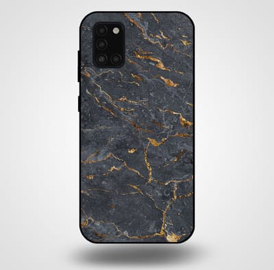Smartphonica Telefoonhoesje voor Samsung Galaxy A31 met marmer opdruk - TPU backcover case marble design - Goud Grijs geschikt voor Samsung Galaxy A31