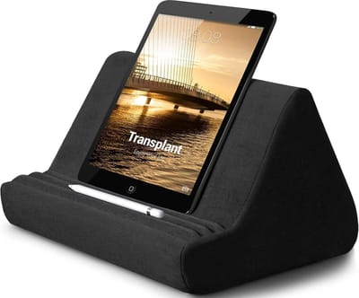 Verstelbare Tablet en E-reader Standaard met Opbergvak voor Bed en Bank