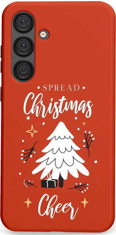 Casetastic hoesje geschikt voor Samsung Galaxy S25 Plus - Dubbellaagse bescherming - Verspreid het Kerstfeest - Fashion Case - Terracotta