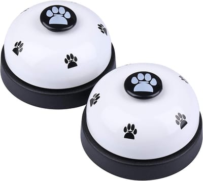 QTTVBTNA -Huisdier deurbel voor honden en katten – 2 stuks – Trainingsbel voor huisdieren – Gemakkelijk te gebruiken deurbel wit voor puppy’s, katten en kleine honden