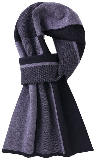 Woolblend Sjaal Heren – Herensjaal – Black & Grey