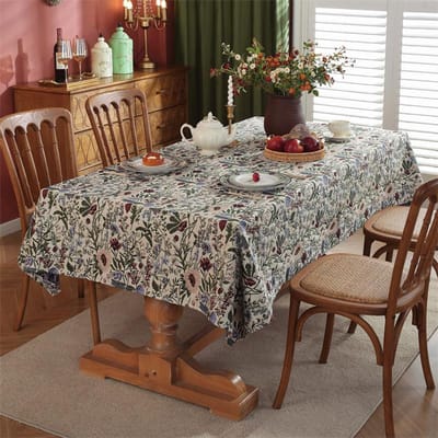 Nappe rectangulaire jacquard style pastoral coloré pour table à manger tissu couverture hôtel maison décorative anti-poussière 140x180cm