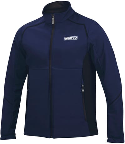 Sparco MY2026 Softshell Jas - Grijs — Marineblauw — XS