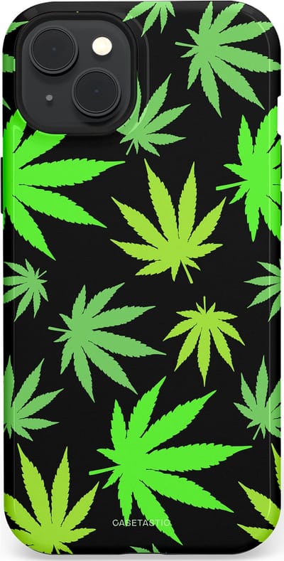 Casetastic Hoesje Geschikt voor Apple iPhone 15 Plus Magsafe - Stijlvolle Beschermende Duo-layer Case - Cannabis
