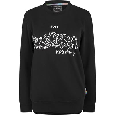 Boss Dames-sweatshirt met Keith Haring-motief (Zwart)