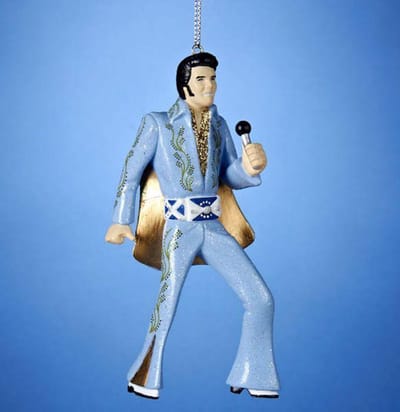 Elvis Presley Blauw Pak Kerst Ornament