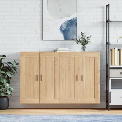 vidaXL - Hangkasten - 2 - st - bewerkt - hout - sonoma - eikenkleurig