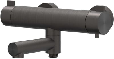 IVY Tribe Badthermostaatkraan Opbouw met Wegdraaibare Baduitloop en Omstel - Geborsteld RVS 316 Carbon Black PVD