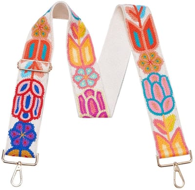 Cosensi - Schouderbanden - Katoenen Vervangingsschouderbanden - Bloemenprint - Bohemian Stijl - Verstelbare Schouderbanden - Geschikt voor Handtassen