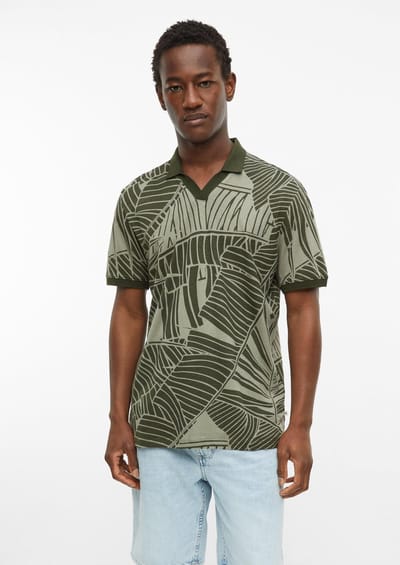 Polo met patroon in gemengd katoen met print s.Oliver