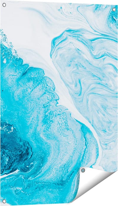 Gards Tuinposter Abstracte Kunst van een Oceaan - 60x90 cm - Tuindoek - Tuindecoratie - Wanddecoratie buiten - Tuinschilderij