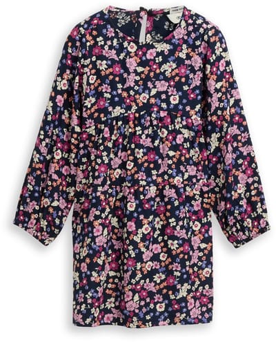 Tom Tailor - Mini-jurk met bloemenpatroon - Maat 92/98 - blue multicolor flower print