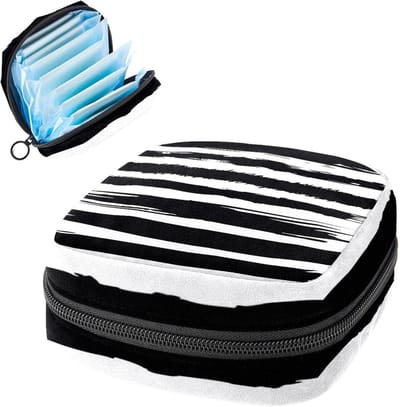 Periode Zakje - Maandverband Tasje - Hygiënisch Opbergen - Dubbel Compartiment - 17x17x12 cm - Meerkleurig