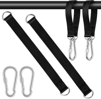 Verstelbare Hangbanden voor Hangmat met 2 Carabiners en D-Ringen - Ideaal voor Camping en Tuingebruik