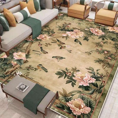 Nieuw Tapijt in Chinese Stijl voor Woonkamer Antislip Plantenpatroon Kamerdecoratie Huis Matten Groot Formaat Studiedecoratie Kleed Wasbaar 180*280cm