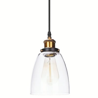 Hanglamp Vintage Industriële Kroonluchter Glas E27 Plafondlamp voor Slaapkamer Woonkamer Bar 14cm