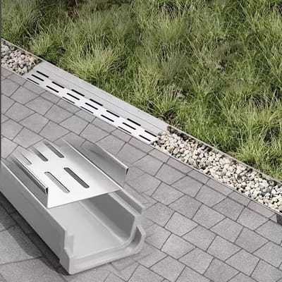 Drainagesysteem Kanaal - Afvoergat Set - Water Afvoeren - Versterkt Rooster - 105 cm Breed - Grijs