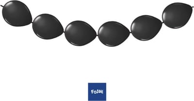 Folat - Knoopballonnen voor Ballonnenslinger Zwart 25 cm - 8 stuks