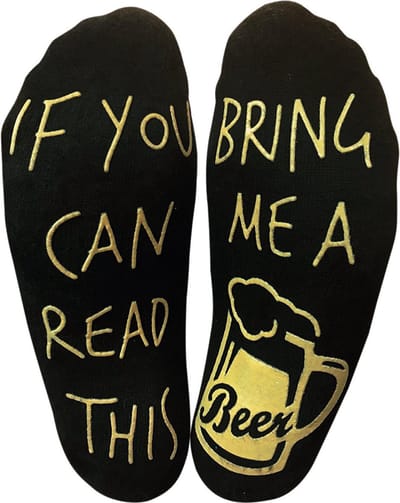 JAXY Bier Sokken - Huissokken - Grappige Sokken - Grappige Cadeaus - Huissokken Met Antislip Dames en Heren - Katoenen Sokken - Leuke Sokken - One Size - Zwart