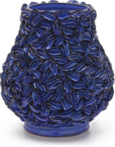 EGD Bloemenvaas Keramiek Blauw D 35 cm H 35 cm