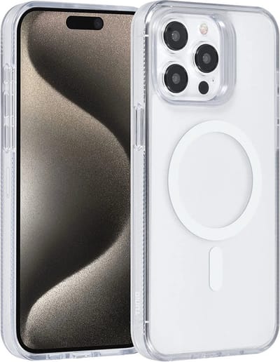 Back cover case - Magsafe silicone Hoesje Geschikt voor: iPhone 15 Pro Max - Wit