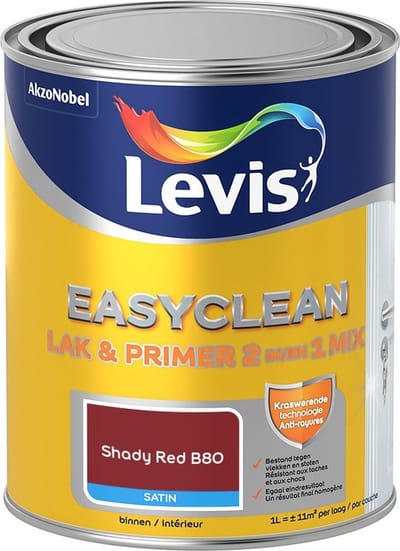 Levis - Easyclean Lak & Primer 2-In-1 Mix - Shady Red B80 - Mengverf - 1 L