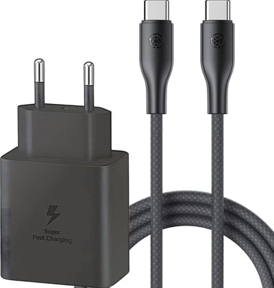Usb C Snellader - Usb C Oplader - Snellader 45w - Super Snel Laden geschikt voor Samsung - Usb C Adapter met Oplaadkabel 3 Meter