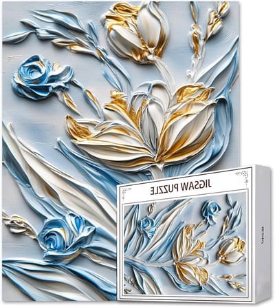 Puzzelmat - Legpuzzel Jigsaw - Ontspanning thuis - Abstracte bloemenprint - 70x50cm - Multicolor