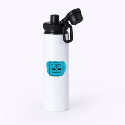 Hacebo® - liefste broer van de wereld waterfles met draaidop zwart - Broer - de liefste broer - verjaardag - cadeautje voor broer - broer artikelen - kado - geschenk - water fles - 850ML