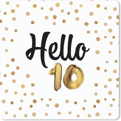 Muismat 20x20 cm - Mousepad Jubileum - Goud - Wit - Muismatten