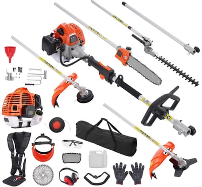 HOB Trimset - Multifunctioneel - 6-in-1 - Benzine - Heggenschaar - Trimmer - Bosmaaier - Kettingzaag - Trimmer - Verlengbaar
