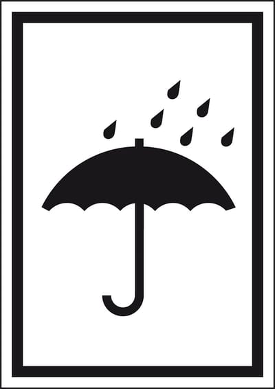 Droog houden sticker, zwart wit 148 x 210 mm