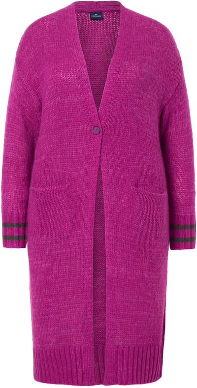 Laurasøn - Dames - Lang vest zakken lange mouwen - Orchidee - Maat L