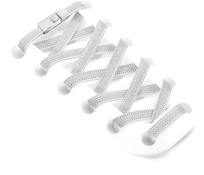 Dailygoods- Schoenveters Premium Elastisch - Veters zonder Strikken - Platte Veters voor Sneakers - Snelsluitgesp - Geschikt voor Volwassenen/Kinderen - Grijs