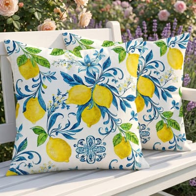 Dailygoods- Kussenslopen Set van 2 - 40 x 40 cm - Weerbestendig - Dubbelzijdig Patroon - Decoratief - Linnen Kussenslopen - Kussenhoezen