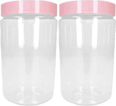 Forte Plastics Voorraadpot/bewaarpot - 2x - 1L - kunststof - oud roze - B10 x H17 cm