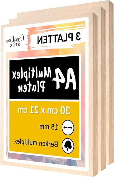 Multiplex Platen - Berkenhout Vellen - Houtbewerking Hobby - Precisie Gesneden - A4 Formaat 15mm - Natuurlijk Beige