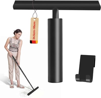 Uitschuifbare Douchetrekker - Lange Steel Wisser - Streepvrij Reinigen - Verstelbare Lengte - 25-95 cm - Zwart